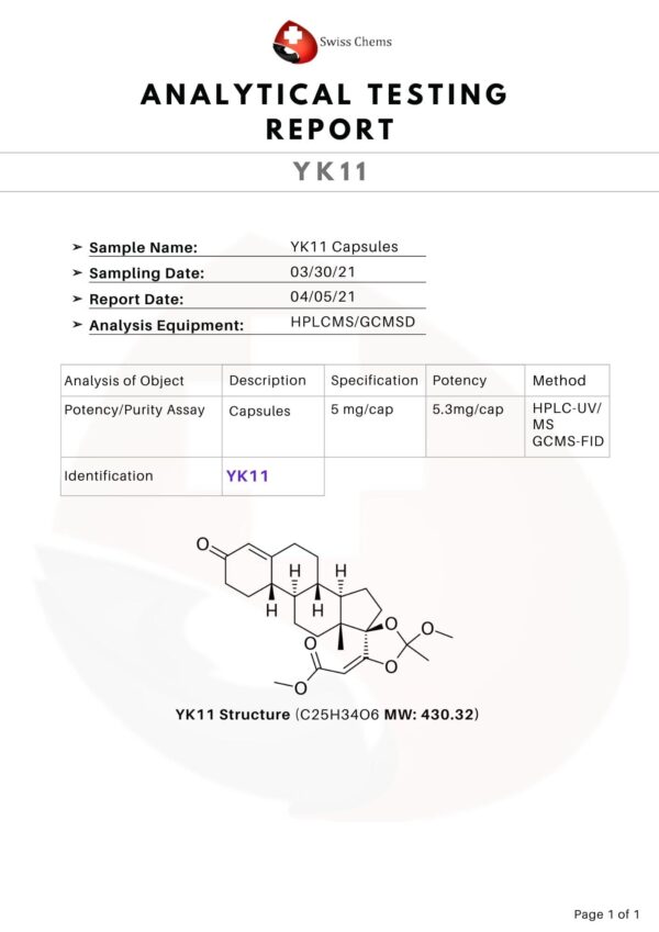 HPLC-YK11.jpg YK-11 (5mg/capsule), 60 Capsules