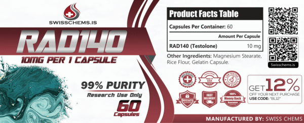 RAD-140-min.png RAD-140 (Testolone), (10mg/capsule) 60 Capsules